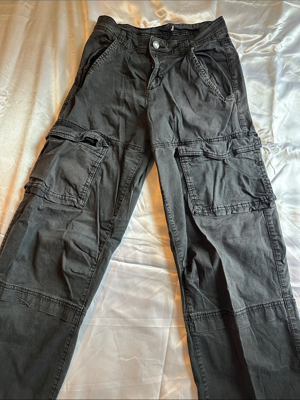 Garage Black Cargo Pants with Flap Pockets